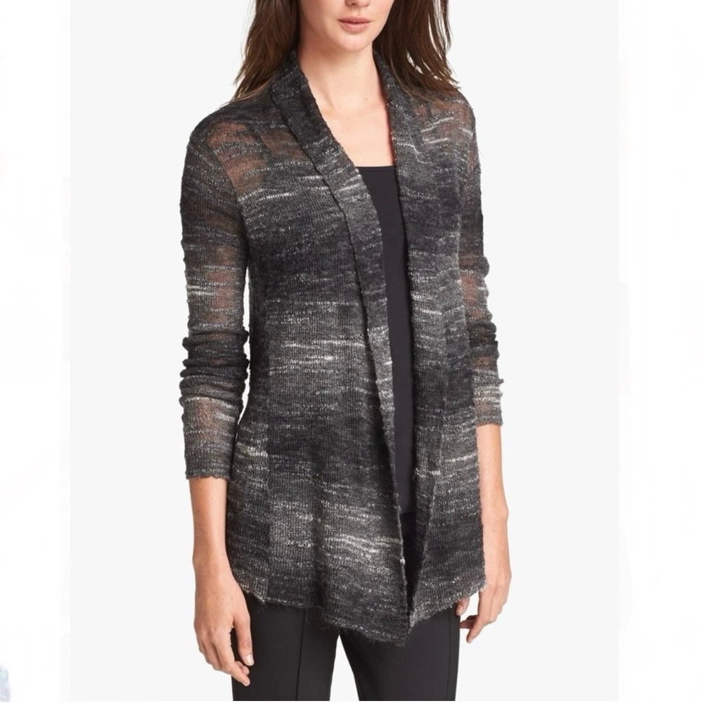 Eileen Fisher mohair blend semisheer ombre cardigan (olive/yellow)